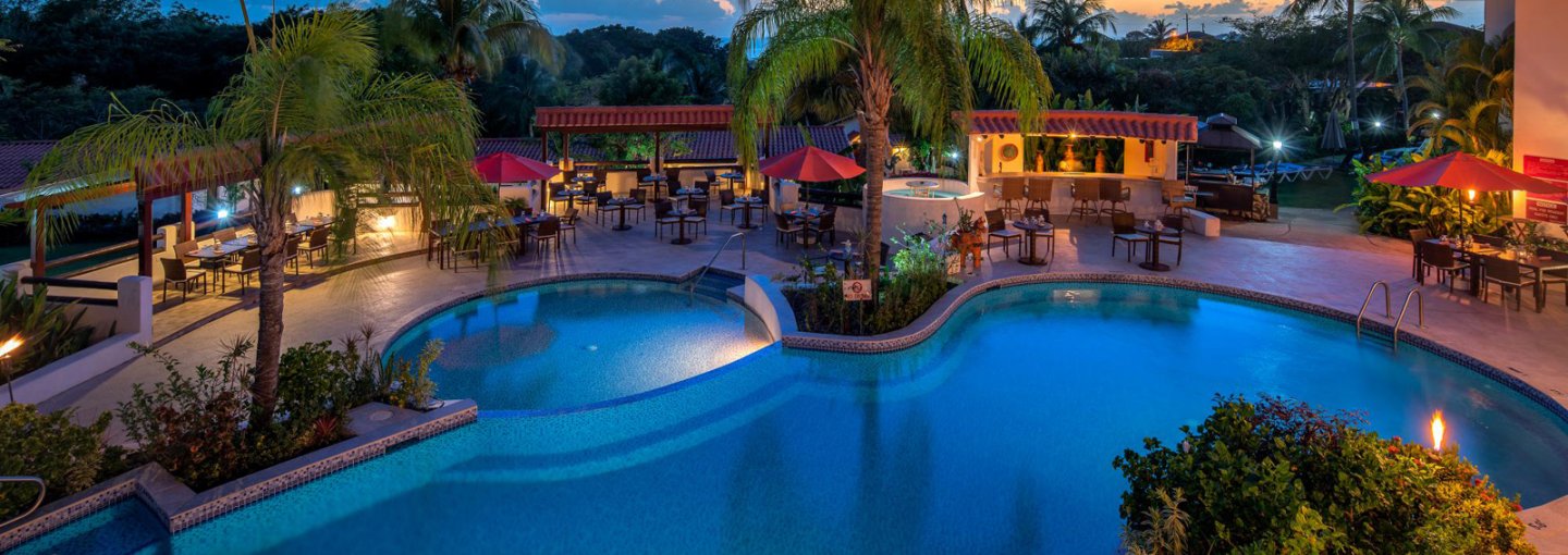 poolside at night 