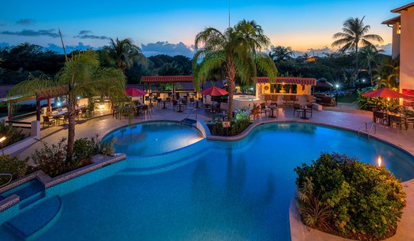 poolside at night