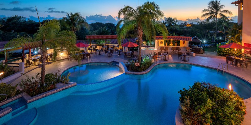 poolside at night
